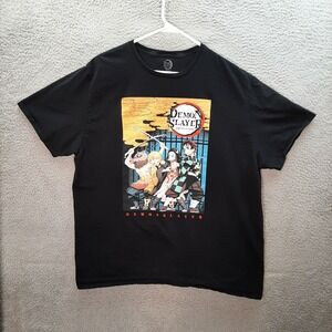 Demon Slayer Shirt Adult 2XL XXL Black Japanese Anime Manga Animation Graphic